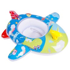 可愛工程車造型兒童泳圈，安全穩固附修補片，夏季水上玩具首選, 恐龍水槍飛機(適1-6歲), 1個