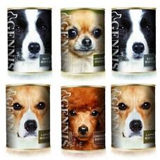 GENNIS 吉妮斯 犬餐罐410g 牛肉 雞肉 羊肉 鹿肉 狗罐頭, 1個, 隨機混搭,12罐組