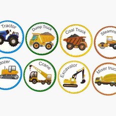유아 중장비 차량 스티커 세트 그림 학습 놀이 중장비배우기