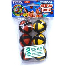 成功 魔鬼氈標靶-圓靶 九宮格 通過玩具安全檢驗 環保無毒兒童安全飛鏢玩具, 1個, 標靶駔安全球補充包(6入)