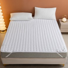 Tiger Pavilion 사계절 소프트 엠브레이스 침대 패드, 화이트