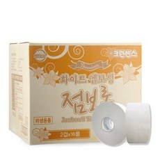 크린센스 화이트 엠보싱 점보롤 (2겹)x16롤, 1개