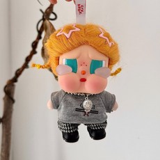 팝마트 크라이베이비 휴가 일기 인형옷 스웨터 모자 크로스백 방울목돌이 크리스마스 토끼인형, 아기가 없어요, 그레이 5피스 조각(상의+팬츠+목걸이+머리핀 2개+신발