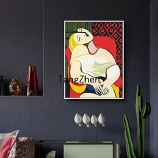 【TangZhen】유화그리기 유화그리기세트 diy 수제 채색 디지털 유화 발레 무용 커플 디지털 색칠 손그림 압축 풀기 거실 장식 40*50, 5081 피카소-꿈, 60x75 두께 내곽선 더블 페인트 펜 + 콤보 외곽, 1개