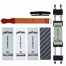 AXTOOL 양면숫돌 400/1000방+3000/8000방+5000/10000방 대형 받침대 7종세트, 1개
