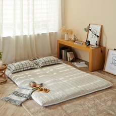 [르헤브] 펜슬라인 누빔 온수매트커버 싱글/1인용, 아이보리