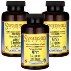 Swanson Acipure L-精氨酸與 L-鳥氨酸素食膠囊, 90 件, 3個