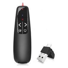 JINPEI 錦沛 專業雷射簡報筆 Type-C & USB-A 雙頭 JL-01B, 1個, 雙電池, 黑色