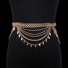 무대의상 댄스 공연 골드 체인 큐빅 포인트 여성 패션 벨트 J2436