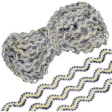 프리블로스 33야드 옐로우 릭 랙 트림 웨이브 굽힘 프린지 8mm 와이드 직조 패브릭 리본 재봉 공예 장식 활 제작, 프리블로스 33야드 옐로우 릭 랙 트림 웨이브 굽힘 프