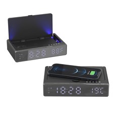 핸드폰 무선충전기 겸용 UV 살균기 / LED 탁상시계 온도계 QWC-UV300, 본상품선택