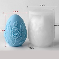 부활절 달걀 양초 몰드 향기로운 꽃 모양 석고 공예 홈 데코용, Color: 6. A, 1개