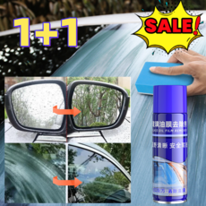1+1 유리 유막 제거제 자동차 유막 제거제 글라스 손상 없음 물 흔적 남김 없음 발수코팅제 거품유리세정제, 2개, 300ml