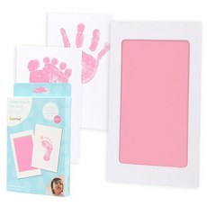 PEAR 이어head 신생아 아기 손자국 또는 발자국 클린 터치 잉크 패드 2회용 핑크 192540, 1-Pack, Pink