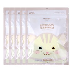 힐타임 유아용 냥냥이 마스크 초소형 KF94, 화이트, 1개, 25개입