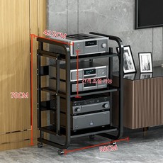 랙 음향 장비 선반 수납장 앰프 우퍼 수납 플로어, 3칸 B 블랙 프레임+블랙월넛 보드, 기본 색상