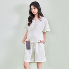 樸蒲 孕婦短袖上衣居家家居服套裝