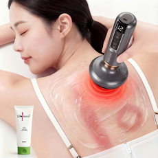 바디사랑 바디케어 괄사 근막 부항 원리 온열 마사지기+젤 세트, 1개, 메탈그레이+마사지 젤