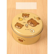데일리모노셀 키티 마들렌틀 마들렌 마들렌틀 틀, 1개, 17cm 원형 철제 상자 [장난꾸러기 곰]
