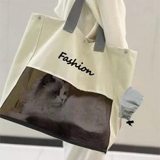 寵物外出透氣網袋 單肩便攜 貓狗適用, 1個, （普通款/承重變形/美觀差）米白色,迷你小號（1斤內）適閤倉鼠