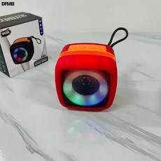 DFMEI 無線藍牙音響 便攜式戶外桌面音箱 低音震膜 呼吸燈 X-911, 內置電池, X911紅色