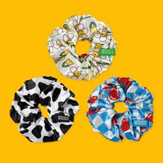 [위글위글] 빅 사이즈 스크런치 곱창끈 3종, 빅 사이즈 스크런치 - Retro Smile