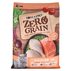 TOMA-PRO 全齡貓 零穀乾飼料 添加 優質蛋白質 含農場蔬菜, 鮭魚, 5.5lb, 1袋