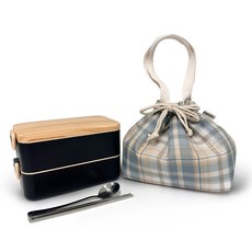 다소다 블랙 웜 스텐 도시락 + 보온가방, 1세트