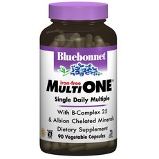 Bluebonnet 無鐵綜合維生素素食膠囊, 90顆, 1罐
