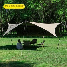 두꺼운 옥스포드 캠핑 캐노피 텐트 방수 차양막 야외 그늘막, 기본 사용 인원, 3개 조립 검정 4.5x6m