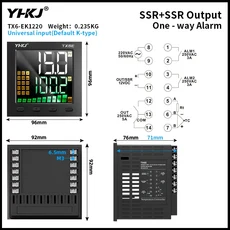 온도 조절기 PID 디지털 디스플레이 컨트롤러 220V 스마트 K E PT100 출력, 05 TX6-EK1220, 1개