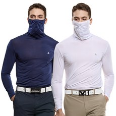 <스타일랑> (1+1) 남성 긴팔 마스크 티셔츠 / 마스크 일체형 쿨링 마스터 골프 아웃도어 등산 스포츠 스판 긴팔 마스크티
