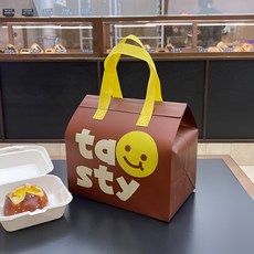 복장 부직포 쇼핑백 소중대 포장봉투 손잡이 선물봉투 쇼핑백 리유저블, 25개, 브라운 스마일 24*24*15