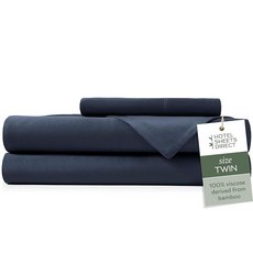 Hotel Sheets Direct 4피스 침대 시트 세트 캘리포니아 킹 사이즈 대나무에서 추출한 100% 비스코스 시트 세트 베개 커버 2개 포함 쿨링 및 통기성 럭셔리, Twin