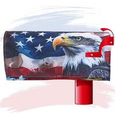 7월 4일 자석 우편함 커버 45.7 x 53.3cm(18 x 21인치) 독립 기념일 레터 포스트 박스 커버 랩 장식 애국 미국 국기 독수리 우편함 커버 농가 정원 마당 홈, 7월 4일 자석 우편함 커버, 45.7 x 53.3cm
