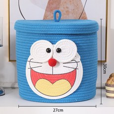 캐릭터 우븐 바구니 간식 장난감 수납함 면끈 거실 정리 수납통 소품 수납함, 팅커벨 27x30cm