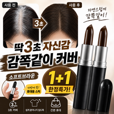 밀리셀 새치 커버 스틱 1+1 자연 새치커버 흰머리 헤어라인 커버, 2개, 소프트브라운