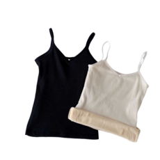 젬버트 여성 겨울 따뜻한 기모 슬림핏 이너 끈나시 2장세트