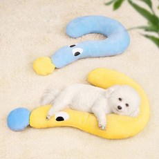 HANTAO 반려동물 강아지 목베개 물음표 쿠션 꿀잠 목받침, 옐로우, 1개