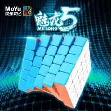 魔方屋 魔域文化 魅龍 5 五階魔術方塊 可微調 速解 魔方教室 五階 比賽, 1個, 魅龍5彩色貼片版