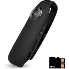 레인포트 2025 업그레이드 미니 카메라 1080P 영상 바디 액션 오디오 및 녹화가 가능한 포켓 웨어러블 일상 스포츠 기록용 자전거 애완동물 집 증거, with a 16G Memory Card
