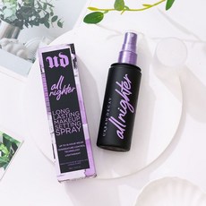 Urban Decay 메이크업 세팅 스프레이 빠른 성형 필름 모이스처라이징 매트 끈적이지 않는 스프레이 오일 컨트롤 땀 방지 얼룩 방지 118ml, 1개