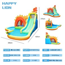 에어바운스 워터 슬라이드 미끄럼틀 야외 에어 판매 물놀이 대여 놀이터 바운스 실내 팽창식, E.티라노사우루스트램폴린420x380x270
