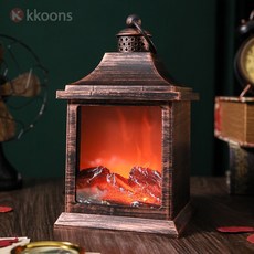 (마치마자)감성 벽난로 무드등 캠핑용 무드등 빈티지 디자인 무선모드 가능 불멍 조명, SP-16 브론즈 불멍무드등