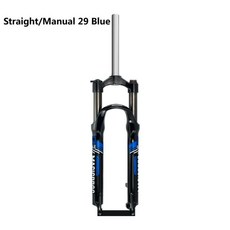 기계식 스프링 포크 수동 잠금 퀵 릴리즈 트래블 서스펜션 산악 자전거, 1개, 2. 29 Inch Blue