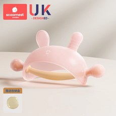 科巢小月齡牙膠嬰兒磨牙棒寶寶蘑菇安撫防吃手可水煮0-6個月, 1個, 如圖, 小月齡專屬 0月 可用兔子牙膠粉不帶防掉鏈