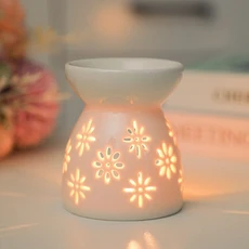 가정 및 사무실 휴식을 위한 우아한 및 세라믹 에센셜 오일 버닝 디퓨저 워머 청록색 캔들 홀더 왁스 아로마테라피용 탈착식 세라믹 볼로 더 따뜻하게 녹입니다, 04 D