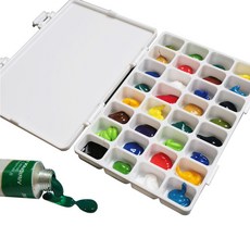 물감 팔레트 수채화 휴대용 어반스케치 고체물감통, WCS-32(화이트), 1개, 32칸