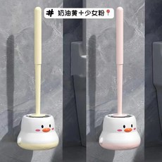 塑料馬桶刷長手柄無死角浴室用品多功能家用壁掛式帶底座廁所刷子, 如图