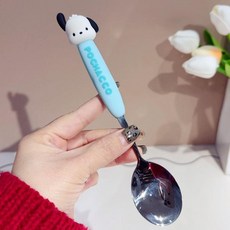 스테인리스 식기 세트 귀여운 포크 스푼, 포차코 스푼, 1개, 기본 색상